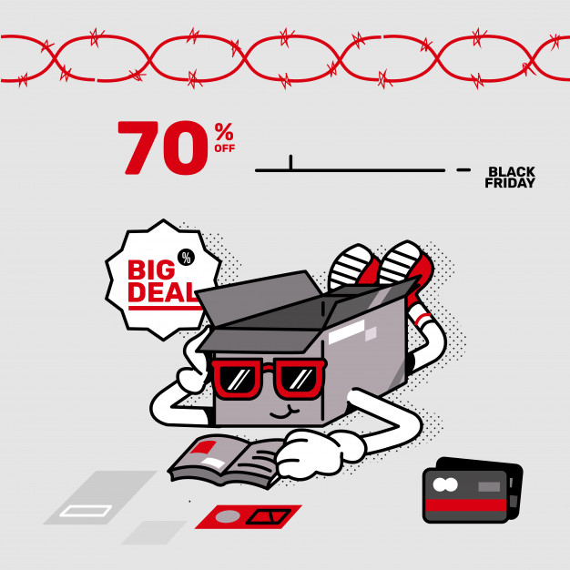 626x626 Urban Cool Shopping Box Mascot Character Vector Premium Download