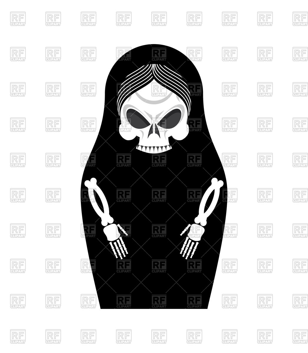 1047x1200 Matrioshka Skull Russian Folk Doll Death Vector Image