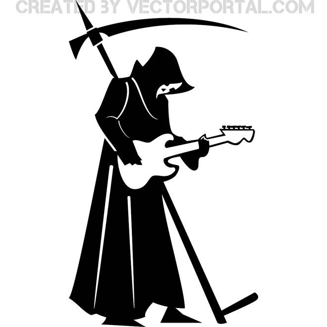 660x660 Death With Guitar Vector Image Free Vectors Ui Download