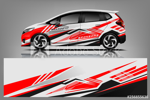 500x334 Car Decal Wrap Design Vector Graphic Abstract Stripe Racing