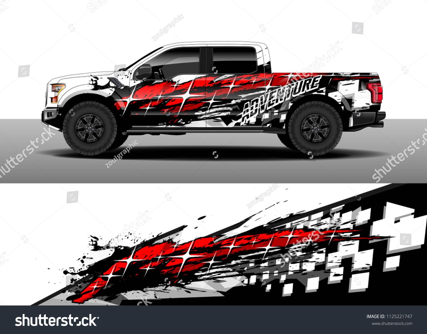 1500x1171 Truck And Car Decal Wrap Vector, Graphic Abstract Racing Stripe