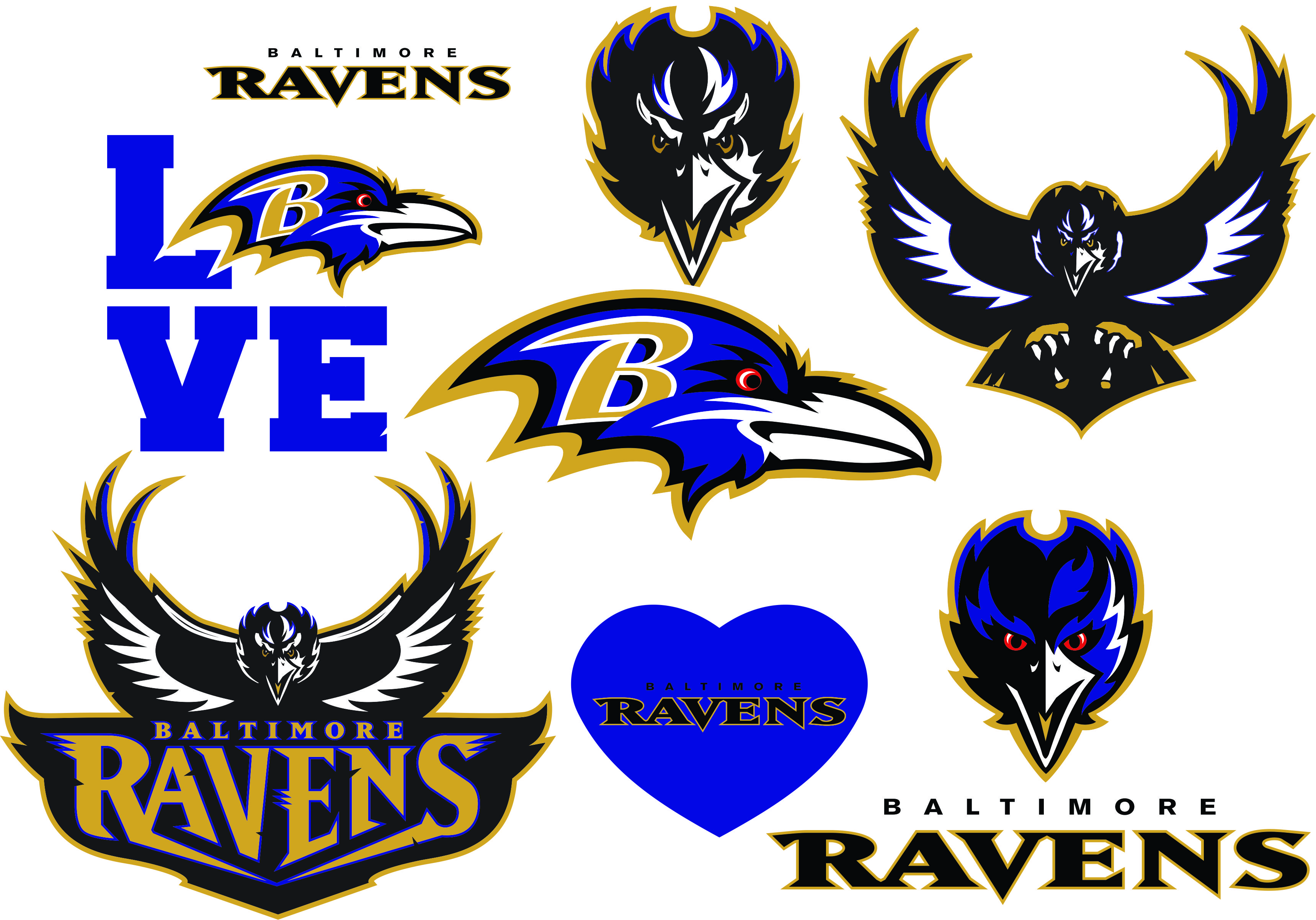 3438x2404 Baltimore Ravens Logo Silhouette Studio Transfer Iron On Cut