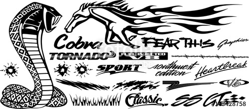 500x220 Car, Bike, Vehicle Graphics, Vinyls Decals In Isolated