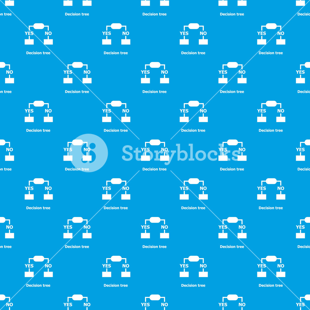 1000x1000 Decision Tree Pattern Vector Seamless Blue Repeat For Any Use