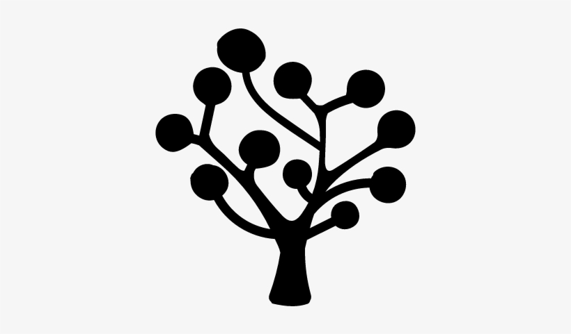 820x481 Tree Silhouette Of Circular Leaves Vector