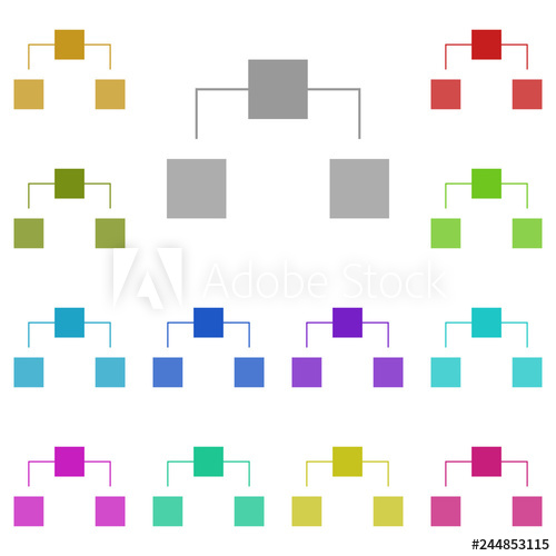 500x500 Decision Tree Icon In Multi Color Simple Glyph, Flat Vector