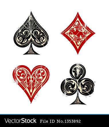 380x440 Playing Cards Symbols Vector Art