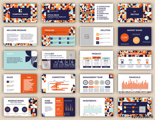 500x388 Pitch Deck Presentation Design Template Geometric Abstract Shapes