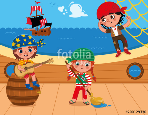 500x389 Three Pirates Having Fun On The Deck