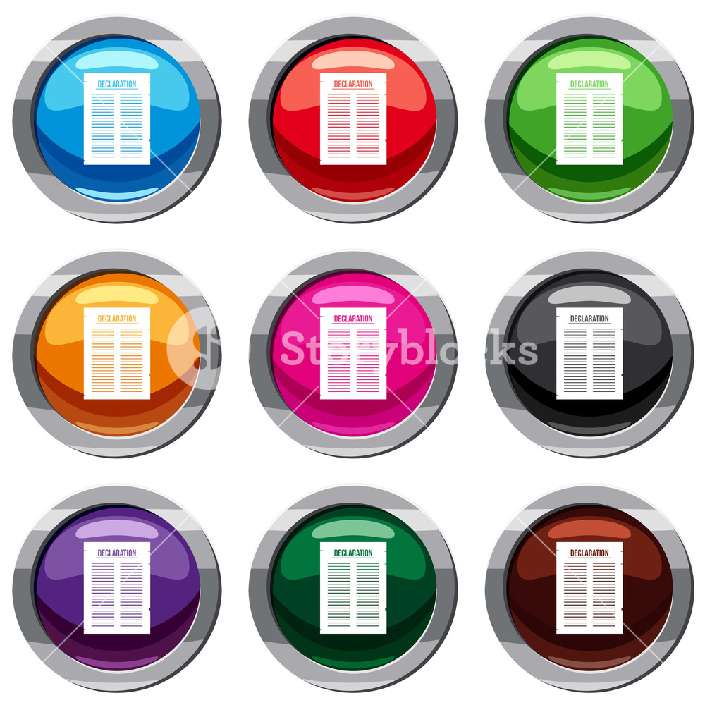 1000x1000 Declaration Of Independence Set Icon Isolated On White Icon