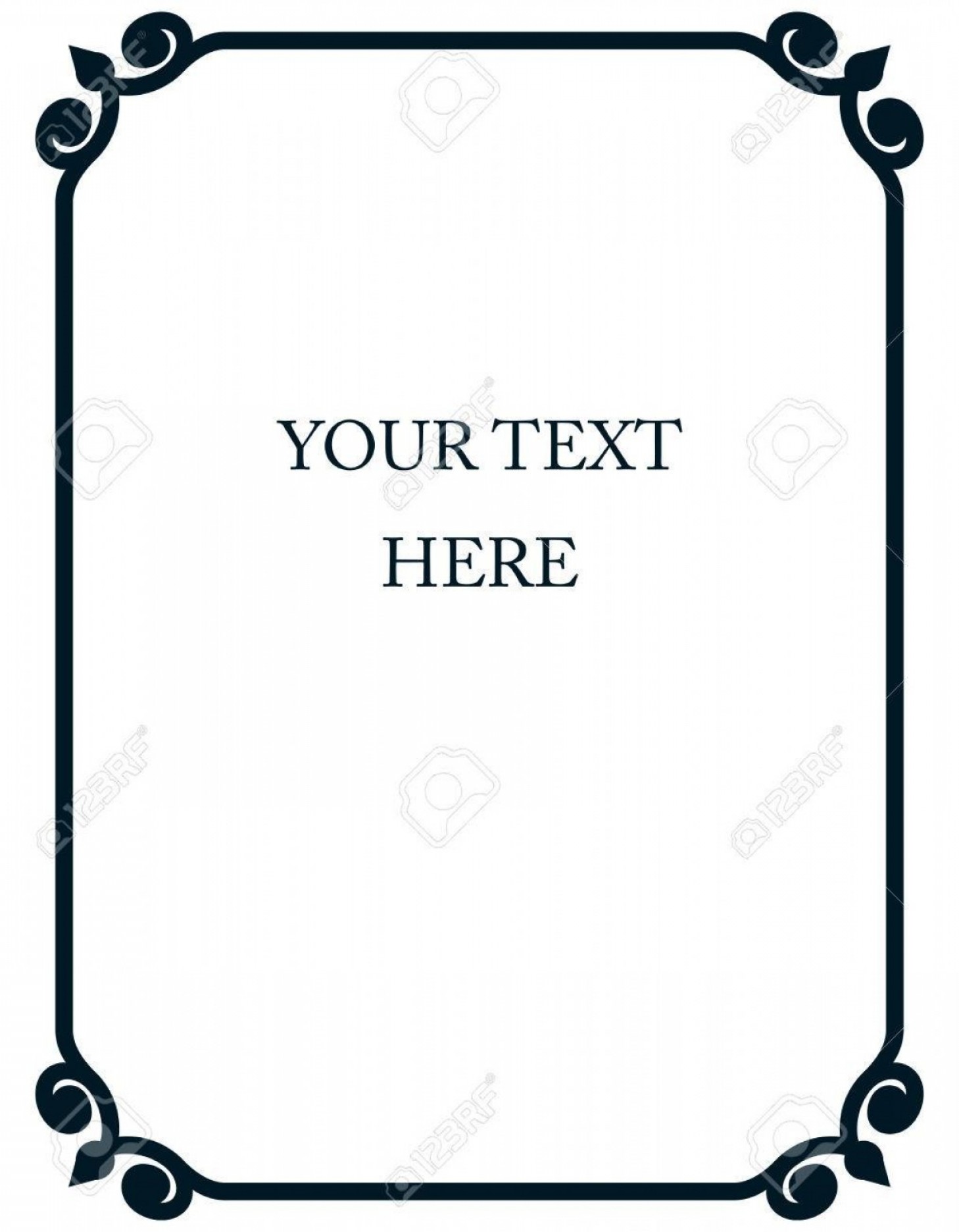 1458x1872 Basic Line Art Vector Borders Studiogrfx