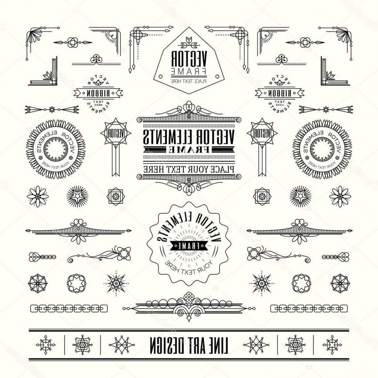 1228x1228 Art Deco Vector Line Divider Catchsplace