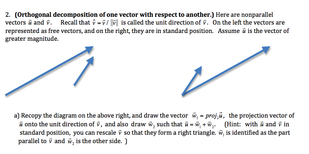 992x495 Orthogonal Decomposition Of One Vector With Respe