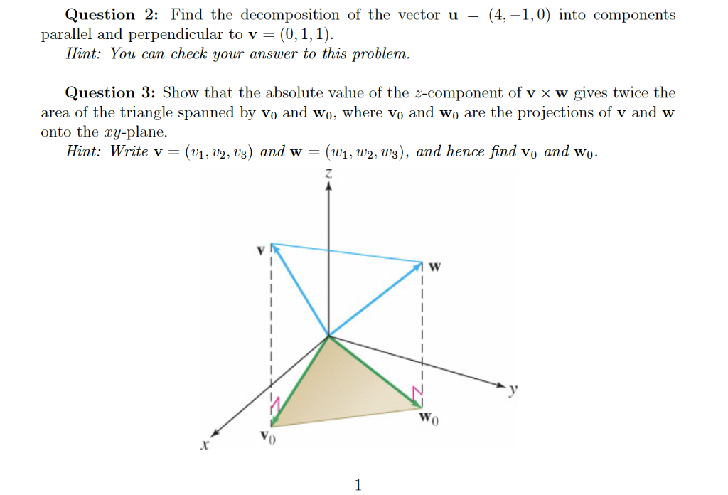 1024x696 Solved Question Find The Decomposition Of The Vector U