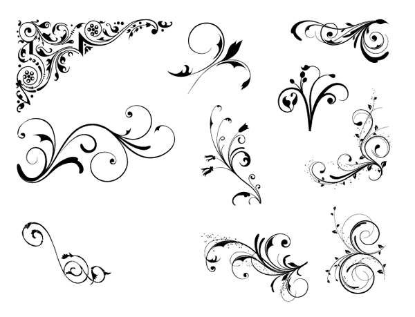 600x459 Roundup Of Free Vintage Ornament Floral Vectors