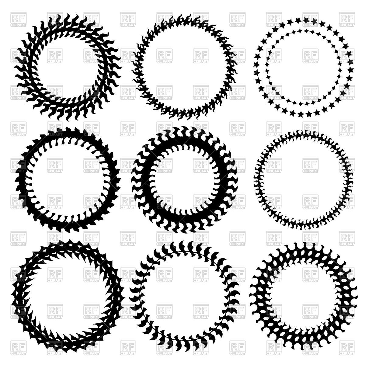 1200x1200 Set Of Circle Decorative Frames Vector Image Of Objects