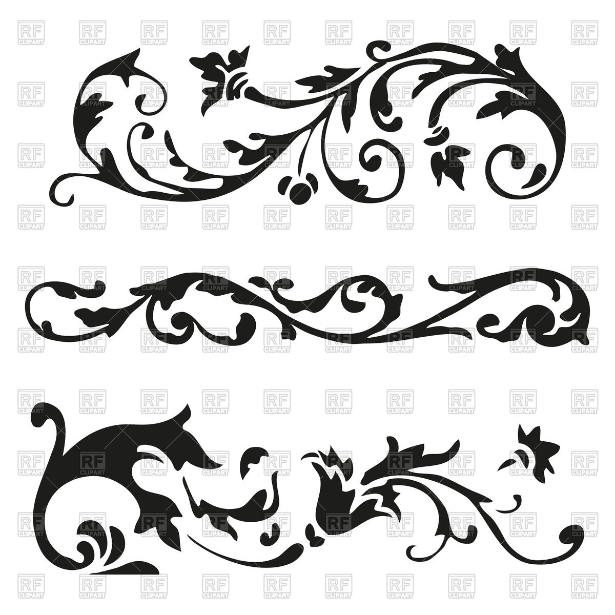 1200x1200 Black Floral Decoration Vector Image Of Design Elements Cosveta