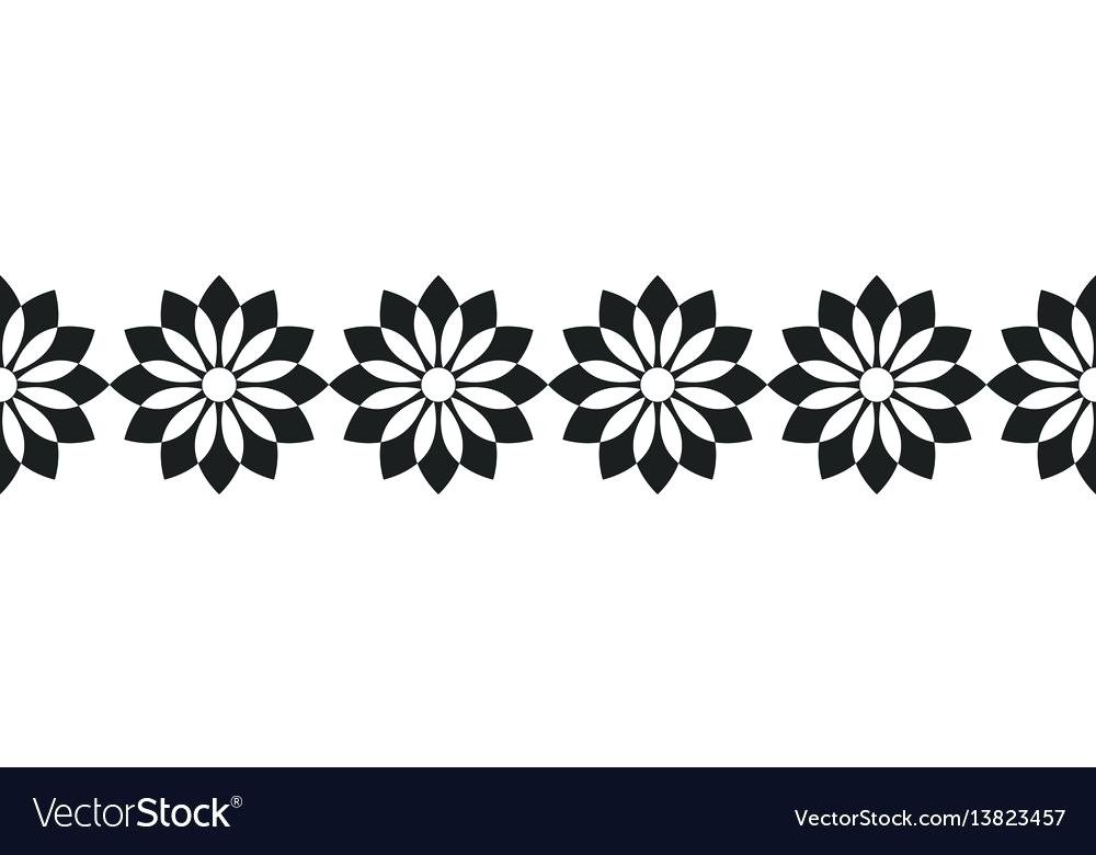 1000x780 Border Of Black Flowers For Decoration Vector Image Decorative