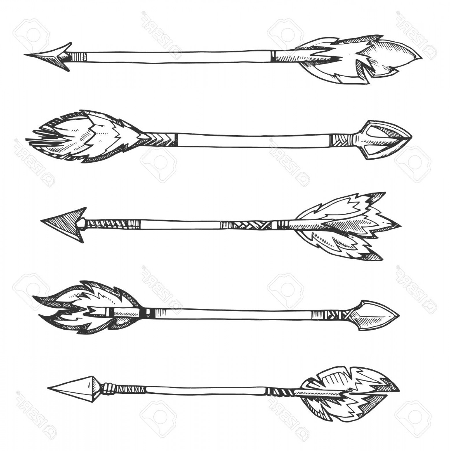 Photostock Vector Tribal Indian Arrows Vector Hand Drawn 1558x1560 Photostock Vector Tribal Indian Arrows Vector Hand Drawn