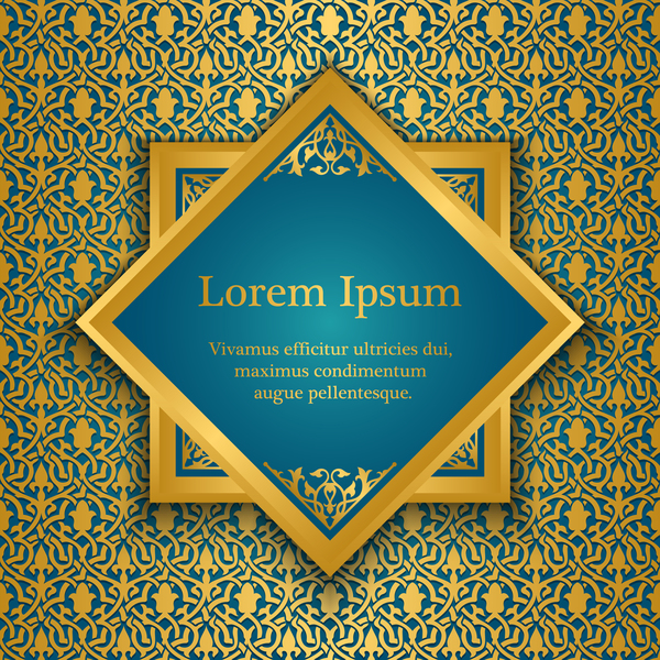 600x600 Blue Gold Decorative Background Vector Free Download