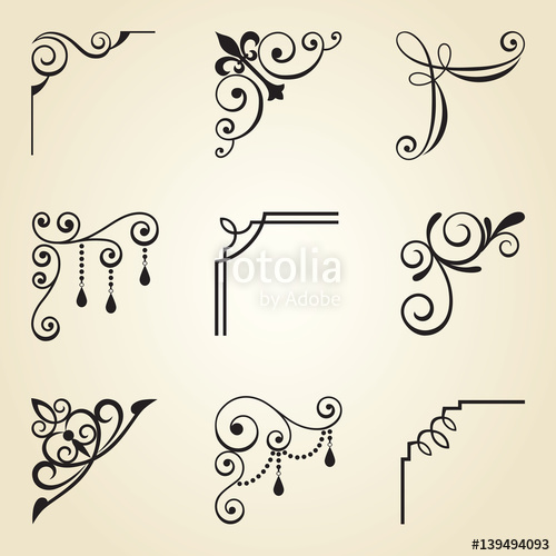 Vector Illustration Of Decorative Corner Frame And Border Set 500x500 Vector Illustration Of Decorative Corner Frame And Border Set