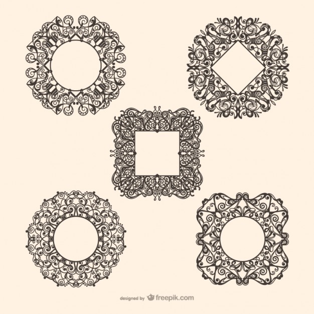 626x626 Decorative Circle And Square Framework Vectors Vector Free Download
