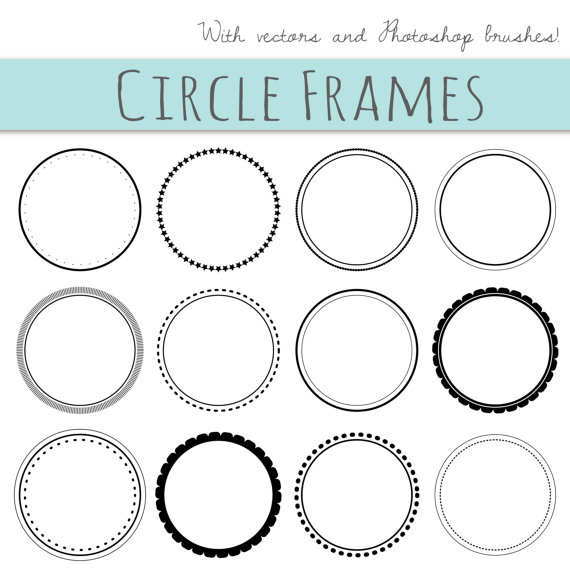 570x570 Digital Scrapbook Frames Clip Art Circle Clipart