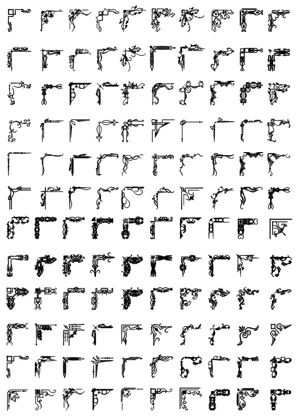 595x842 Decorative Corners Vectors Free Vector Cdr Download