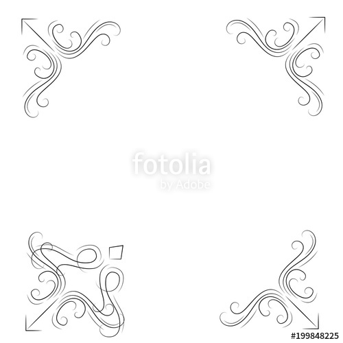 500x500 Decorative Corners Swirly Filigree Borders Set Ornate Flourish