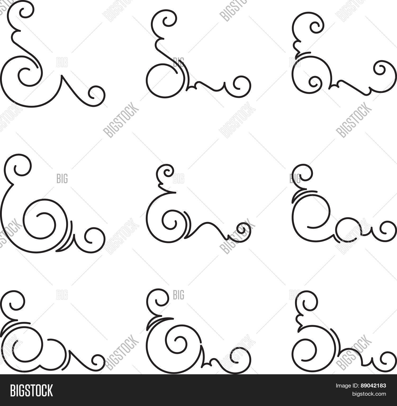 1500x1536 Set Of Simple Decorative Corners Vector Illustration Image