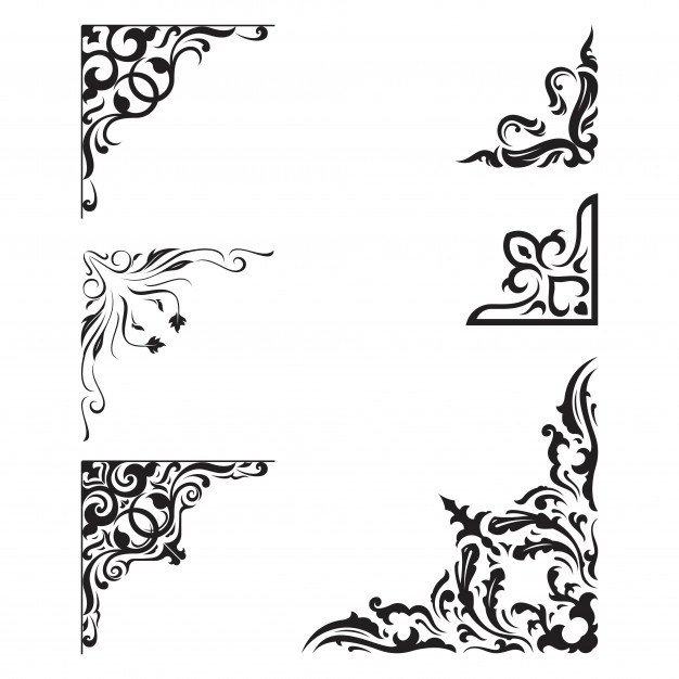 626x626 Vintage Frame Corners Vector Png