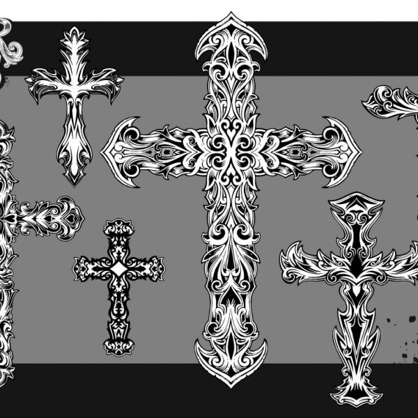 Cross Hand Drawn Vector Pack 600x600 Cross Hand Drawn Vector Pack