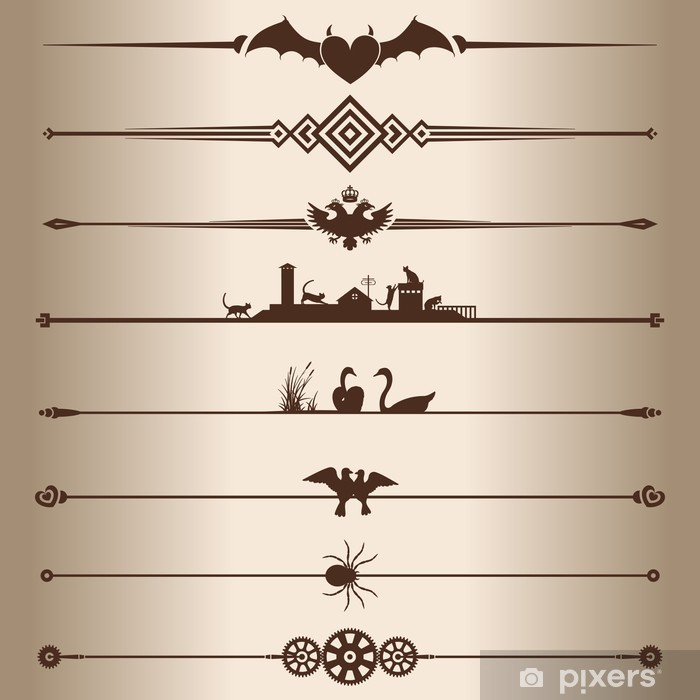 700x700 Decorative Lines Dividers Vector Illustration Sticker Pixers