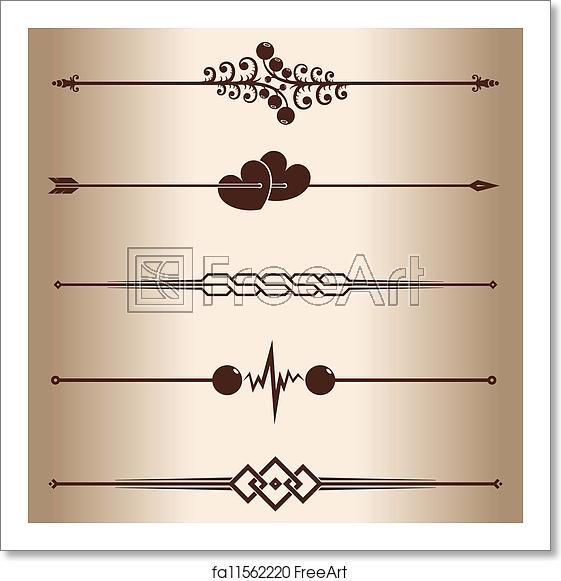 561x581 Free Art Print Of Decorative Lines Elements For Design