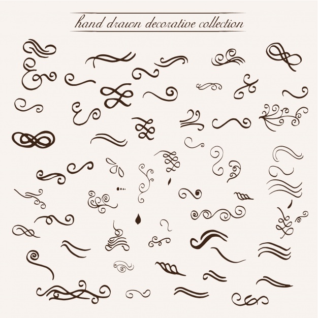 626x626 Hand Drawn Decorative Elements Collection Vector Free Download