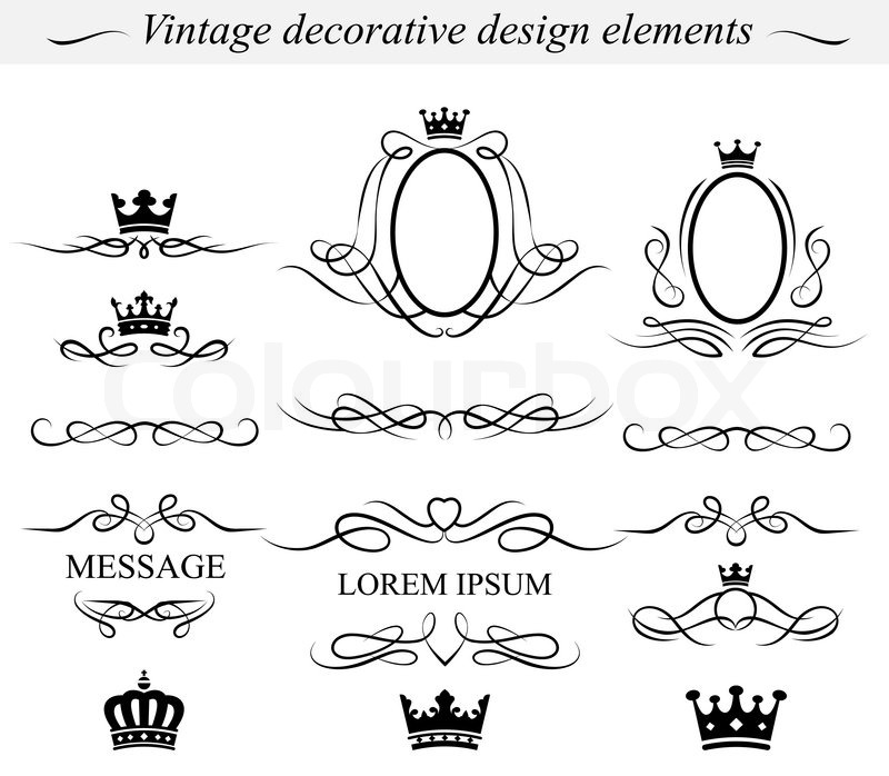 800x698 Set Of Decorative Design Elements Stock Vector Colourbox