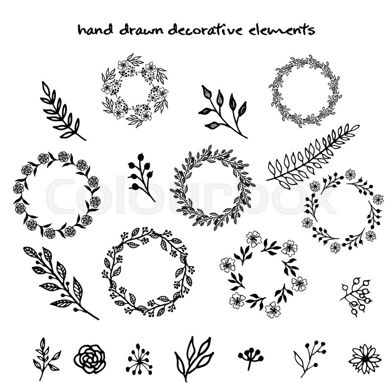 800x800 The Set Of Hand Drawn Vector Stock Vector Colourbox