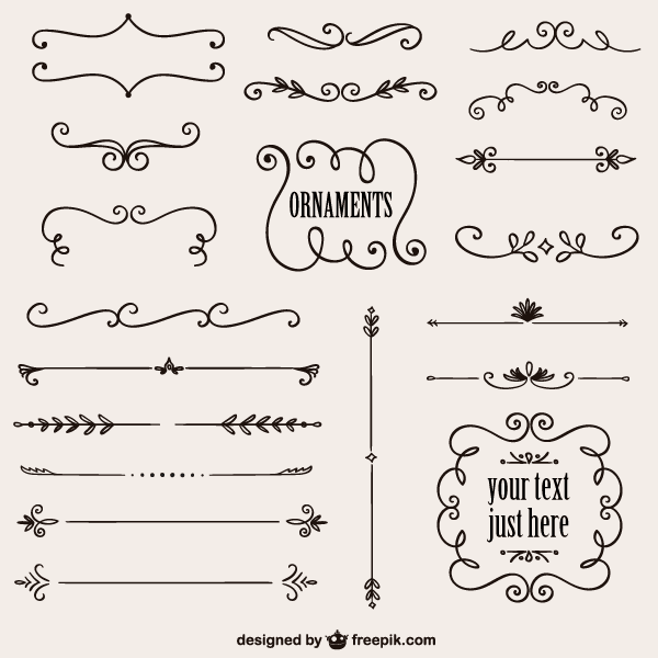 600x600 Vintage Calligraphic Decorative Elements Vector