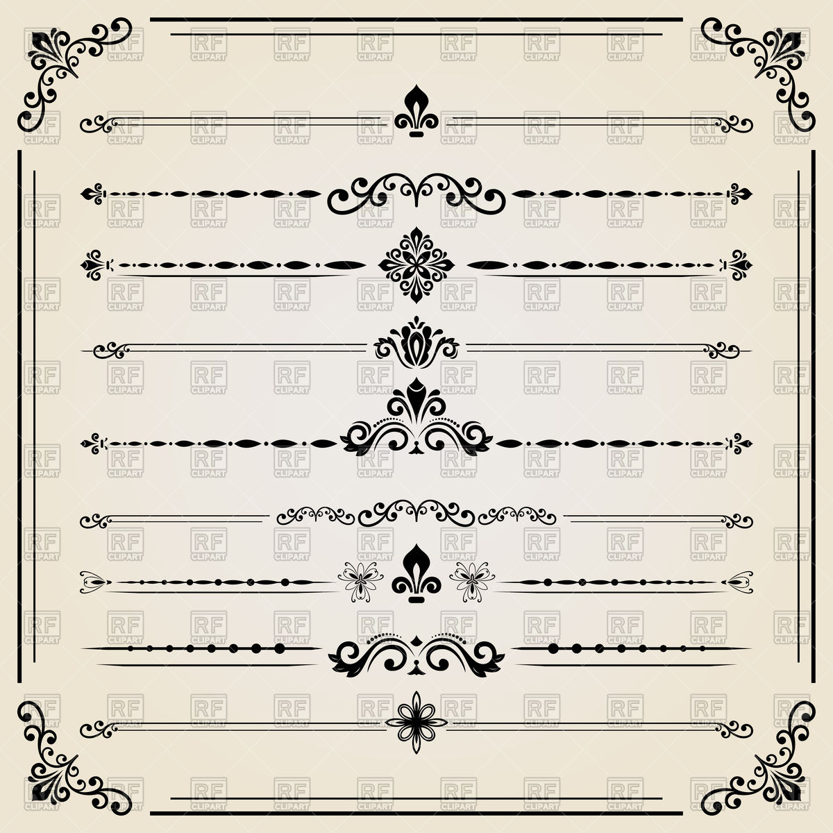 1200x1200 Vintage Decorative Elements Vector Image Of Design Elements