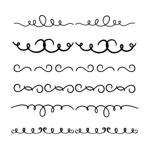 490x490 Set Of Hand Drawn Divider Calligraphic For Decorative Elements