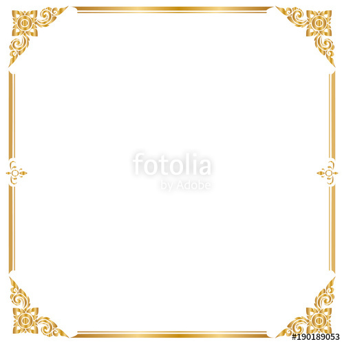 500x500 Decorative Frame And Border Square, Golden Frame, Vector