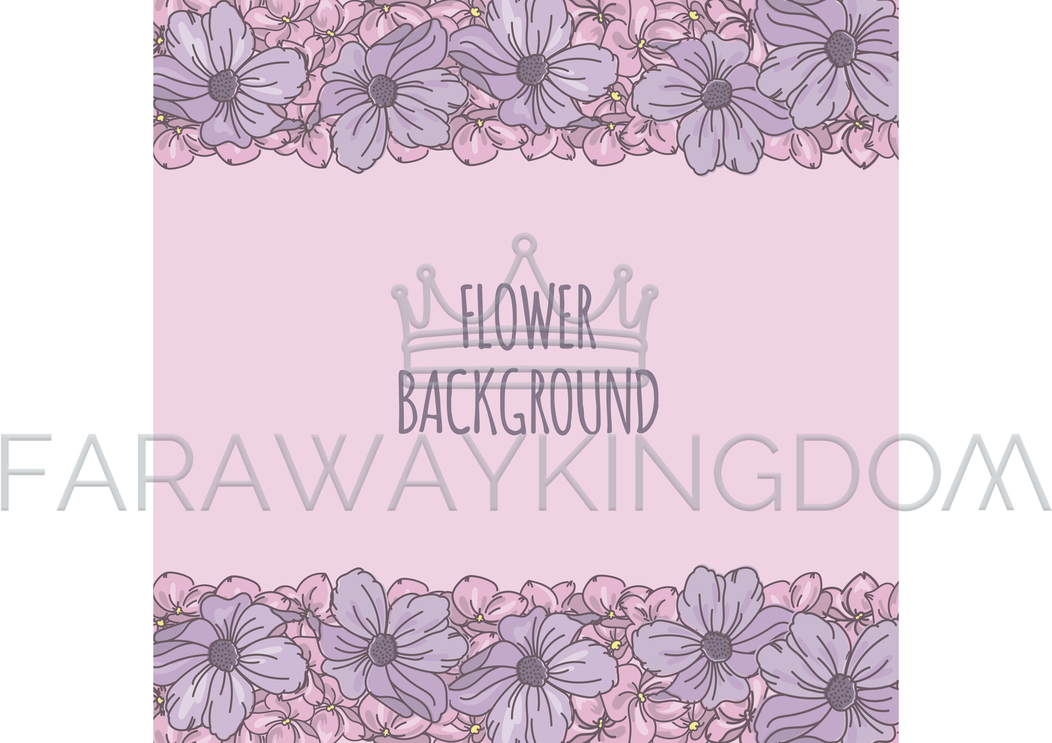 3508x2480 Flower Background Decorative Frame Vector Illustration Set