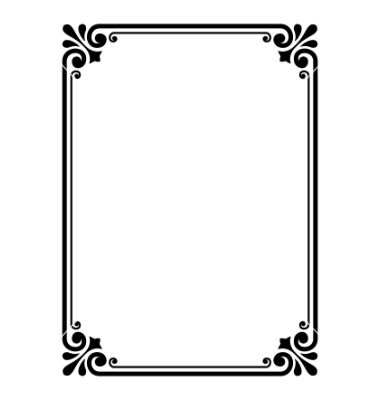 380x400 Simple Ornamental Decorative Frame Vector