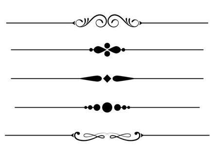 440x320 Decorative Line Dividers Vector, White Decorative Dividers