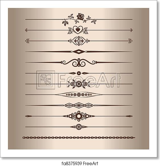 561x581 Free Art Print Of Decorative Lines Elements For A Vintage Design