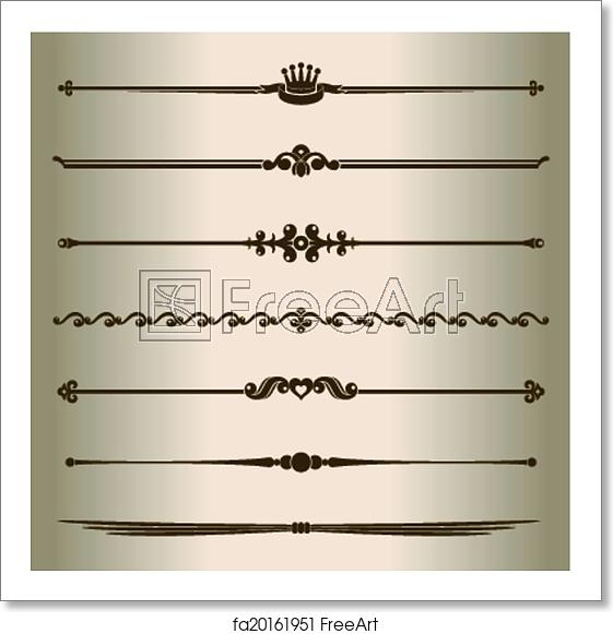 561x581 Free Art Print Of Decorative Lines Elements For Design