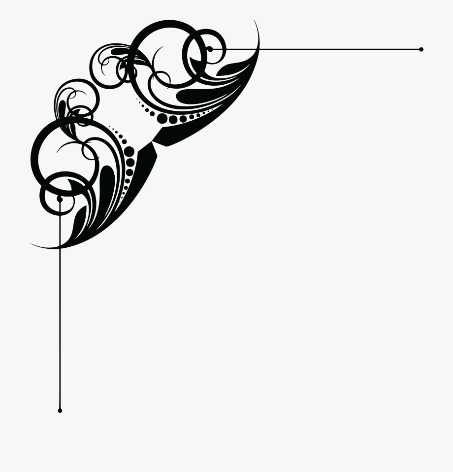920x958 Corner Ornament Line Art