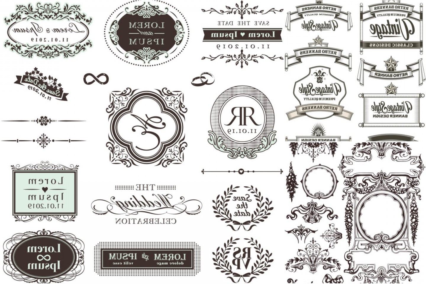 1440x960 Vintage Ornate Frames And Decorative Ornaments Vectors Soidergi