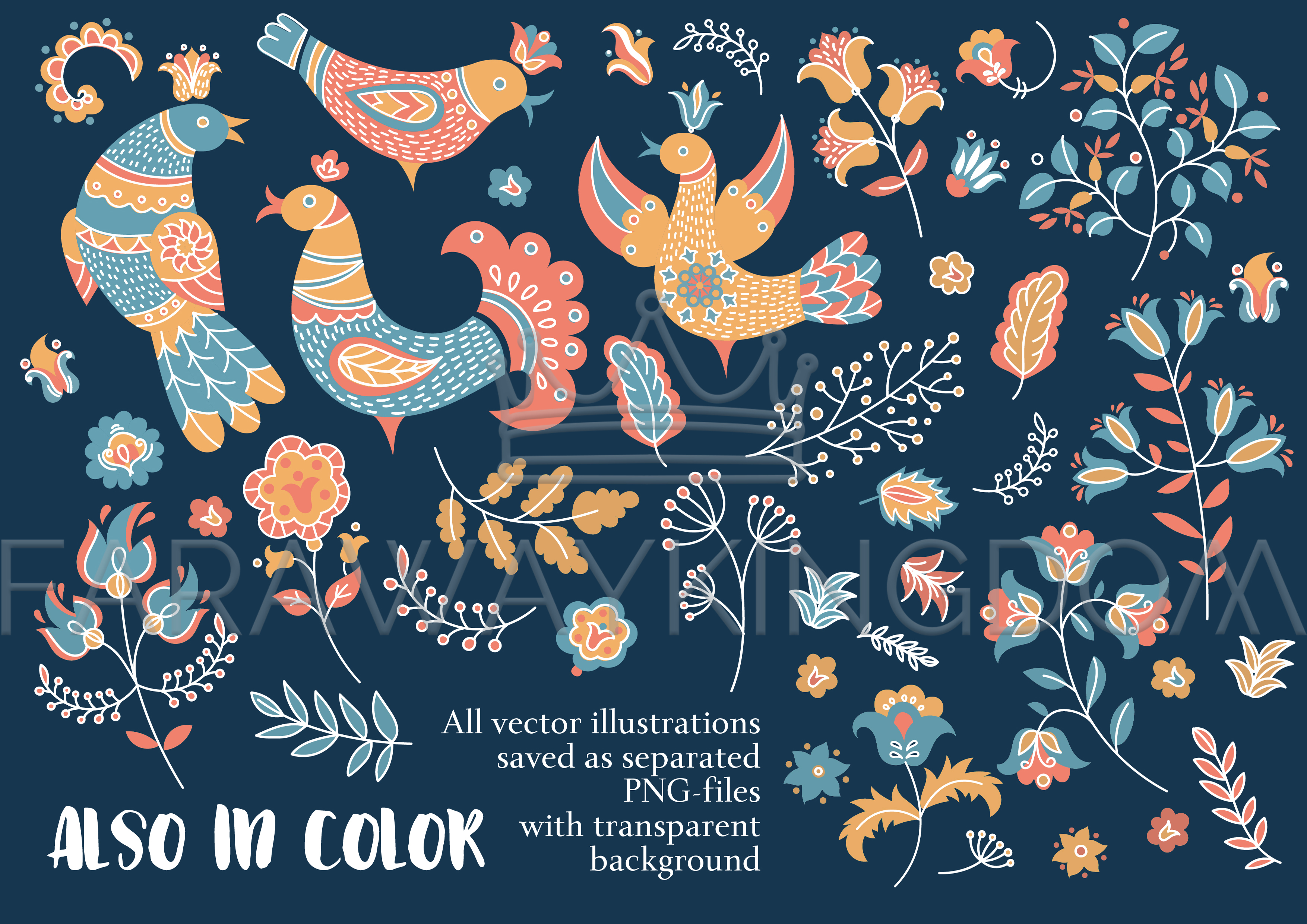 3508x2480 Ethnic Winter Decorative Pattern Vector Illustration Set