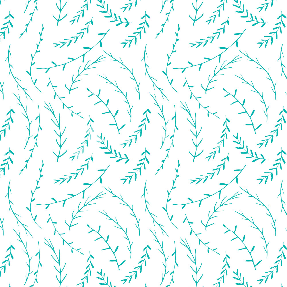 1000x1000 Hand Drawn Botanical Pattern Background, Floral Decorative Pattern